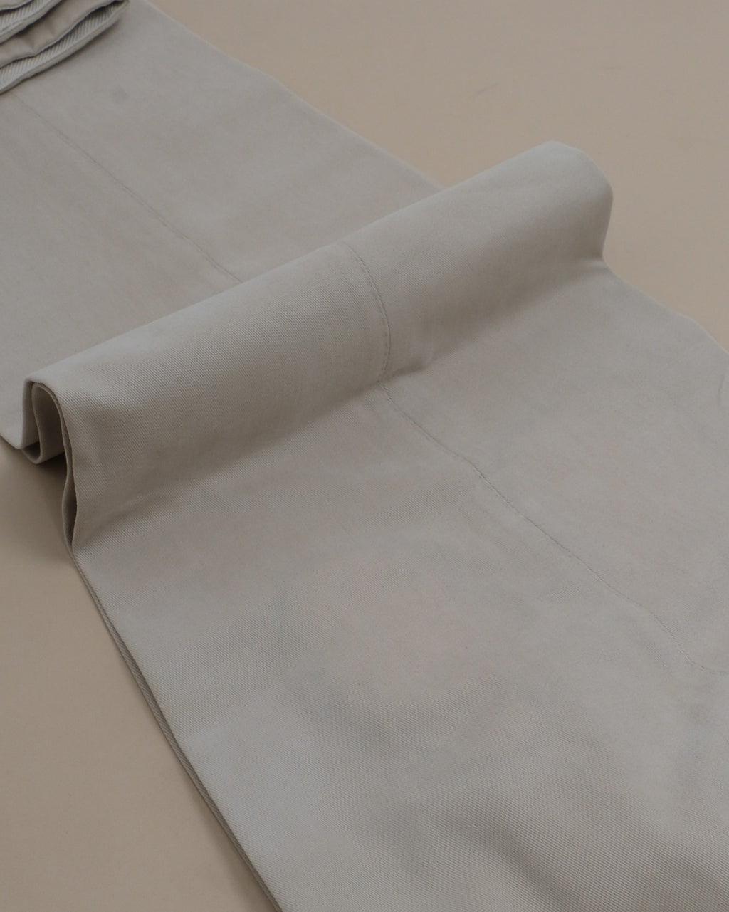 Beige Mid-Rise Cotton Twill Slacks