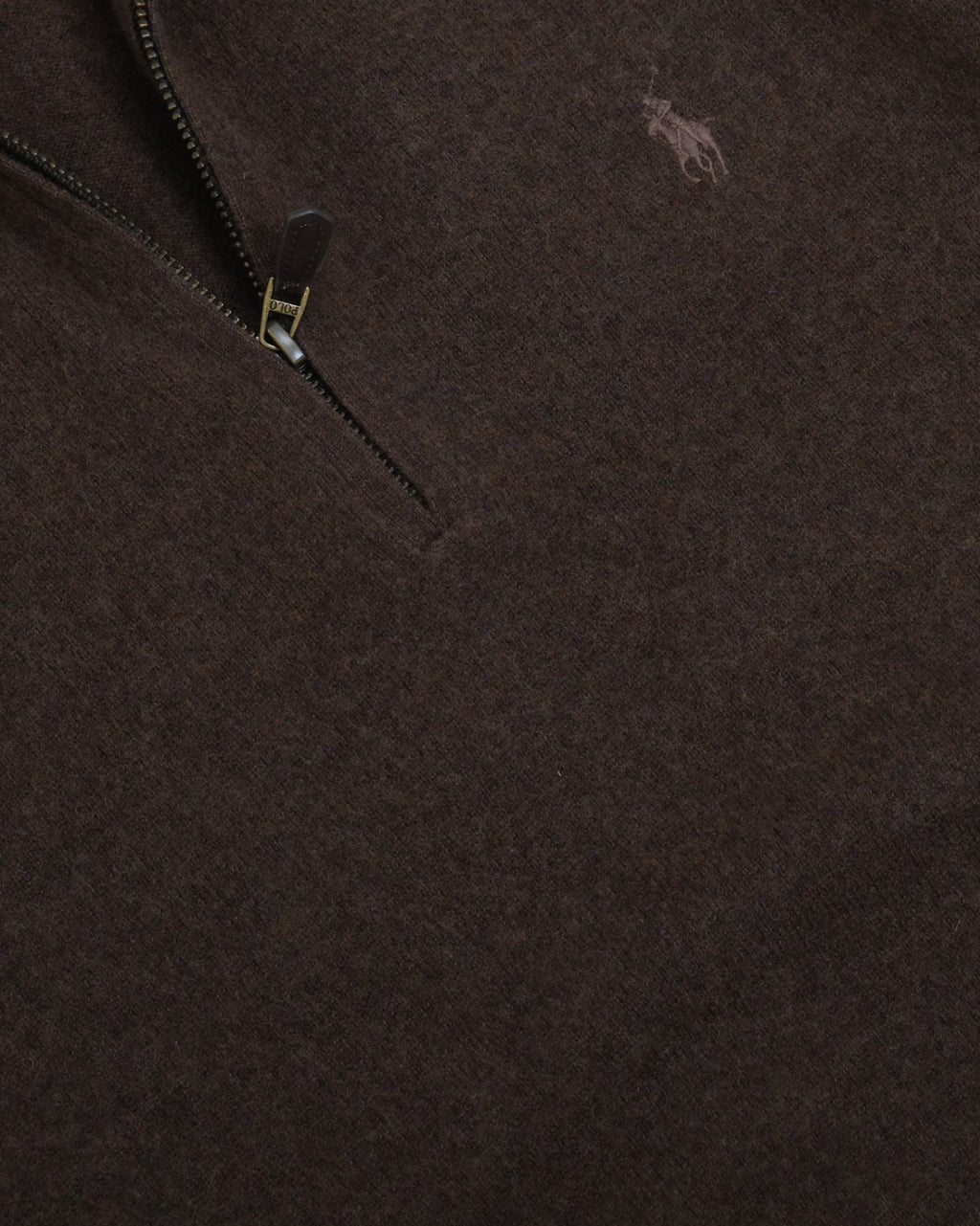 Brown Wool Half-Zip Sweater