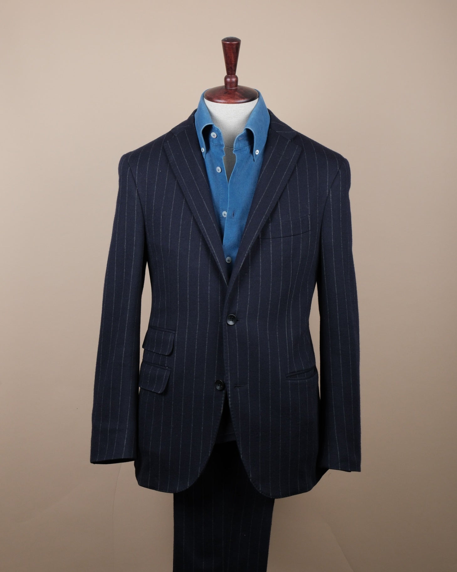 Navy Chalk Stripe Jersey Cloth Suit