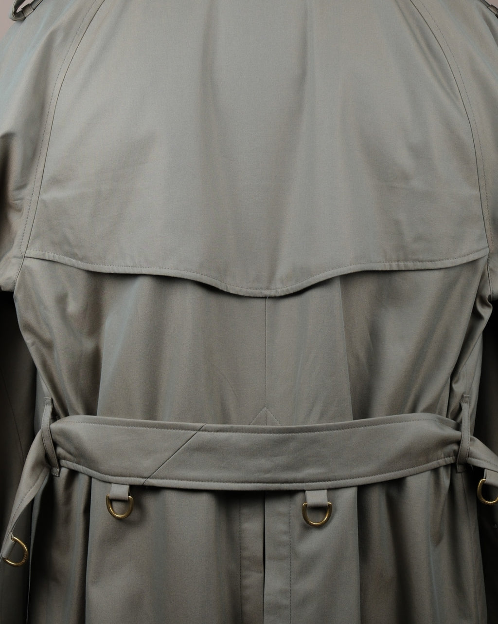 Sage Cotton Gabardine Raglan DB. Trenchcoat