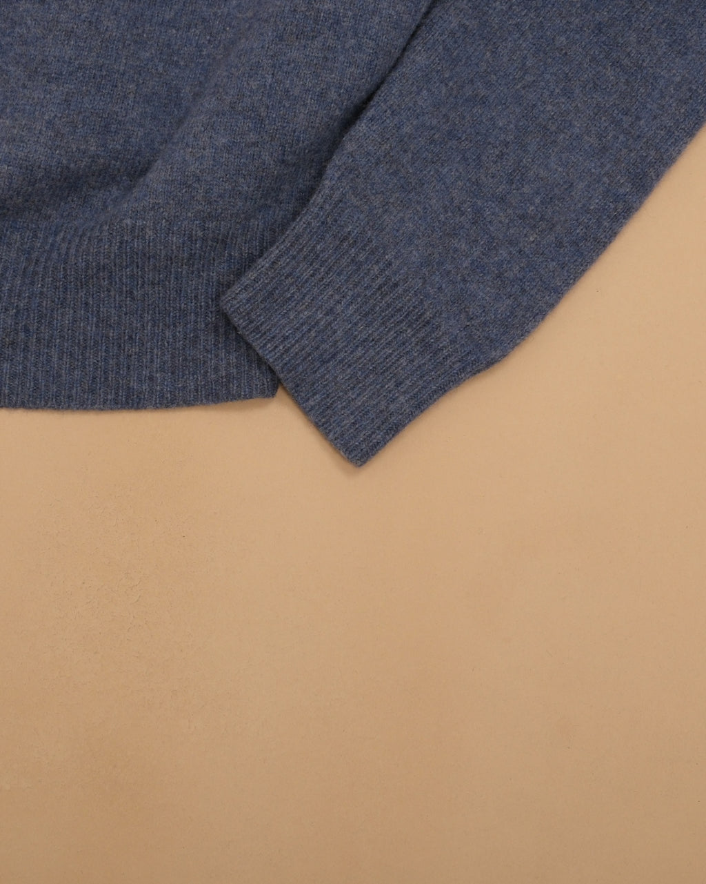 Blue Melange Wool V-Neck Sweater