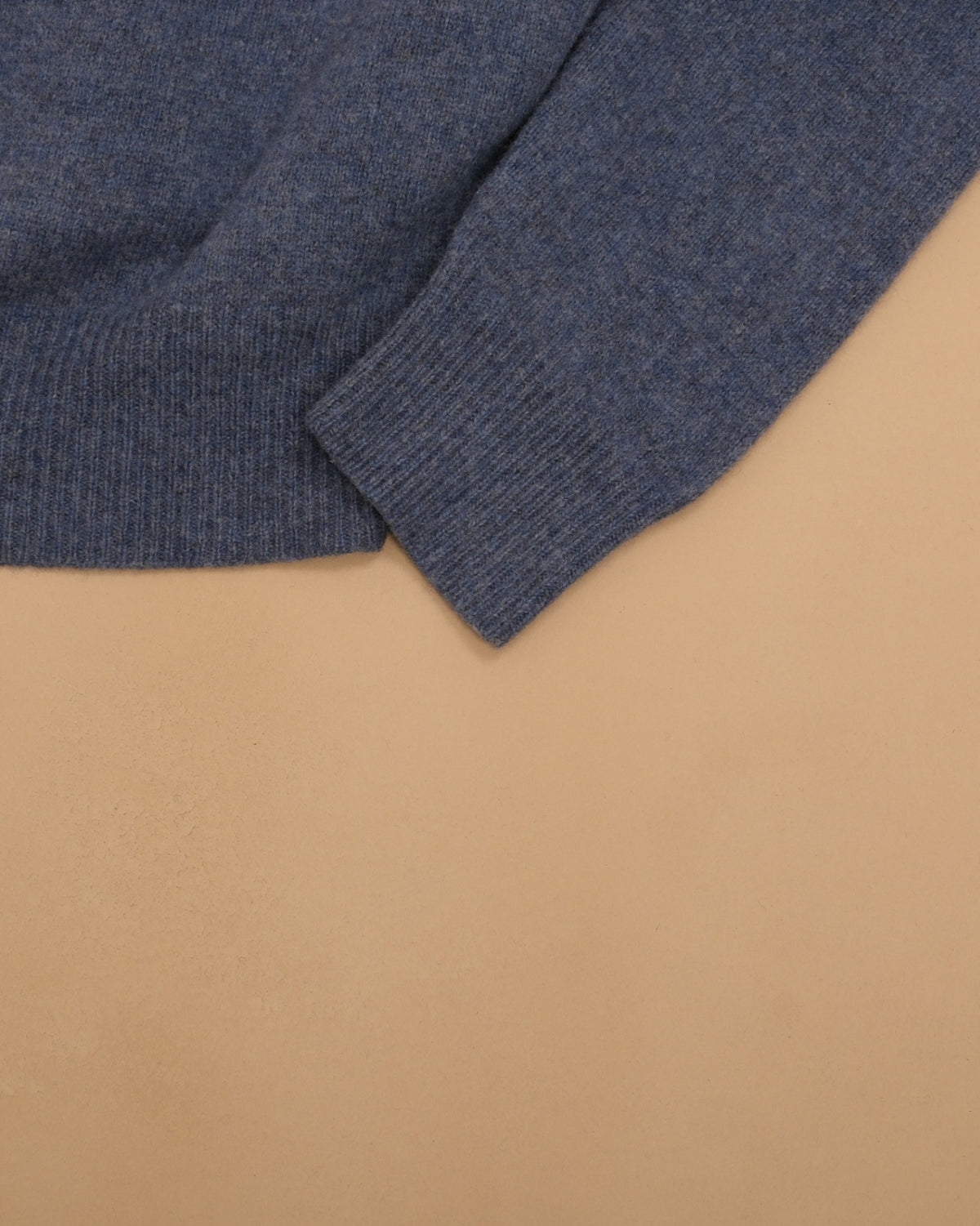 Blue Melange Wool V-Neck Sweater