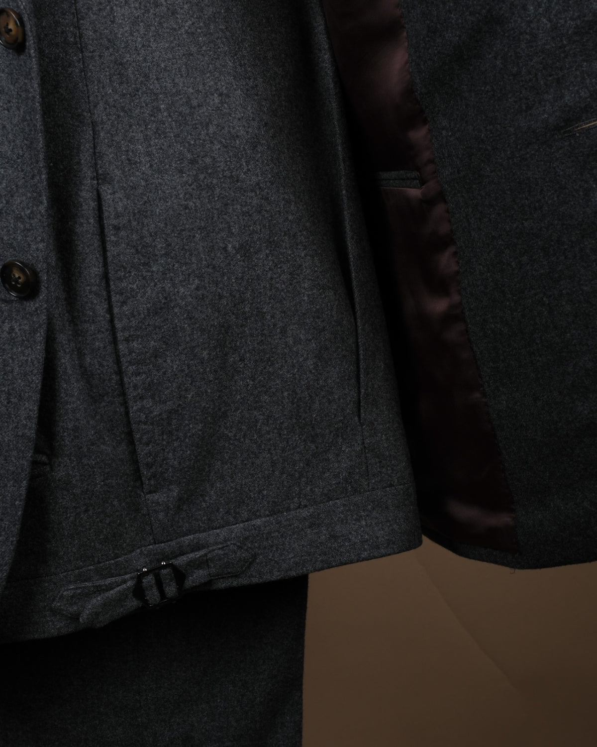 Charcoal VBC. Woollen Flannel Suit