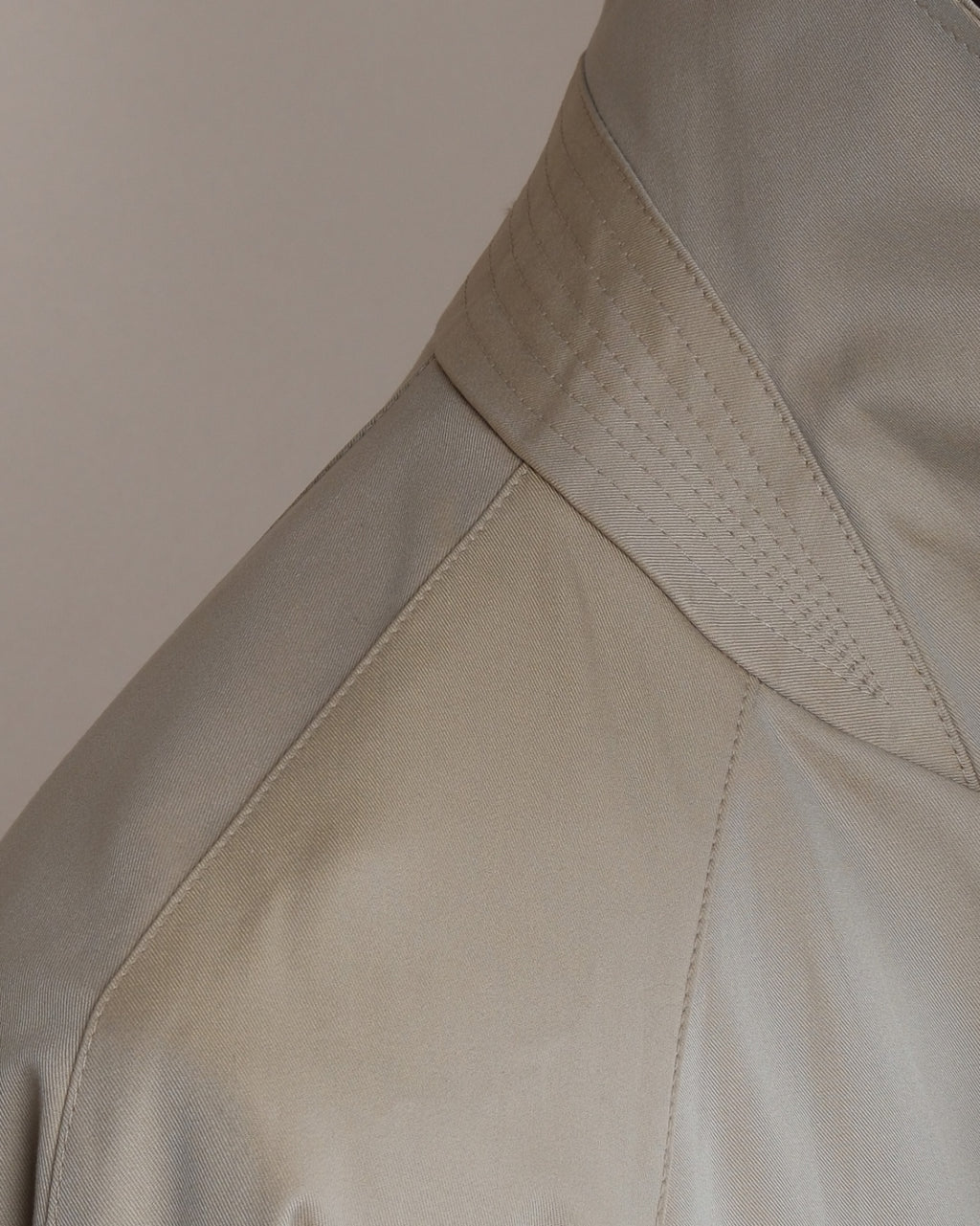 Beige Cotton Gabardine Raglan Raincoat