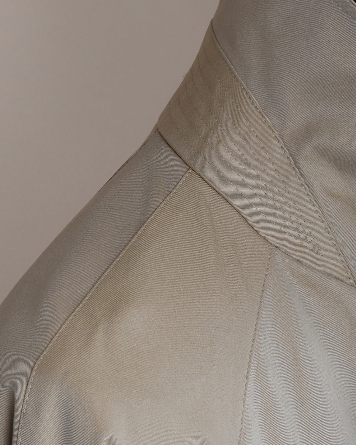 Beige Cotton Gabardine Raglan Raincoat