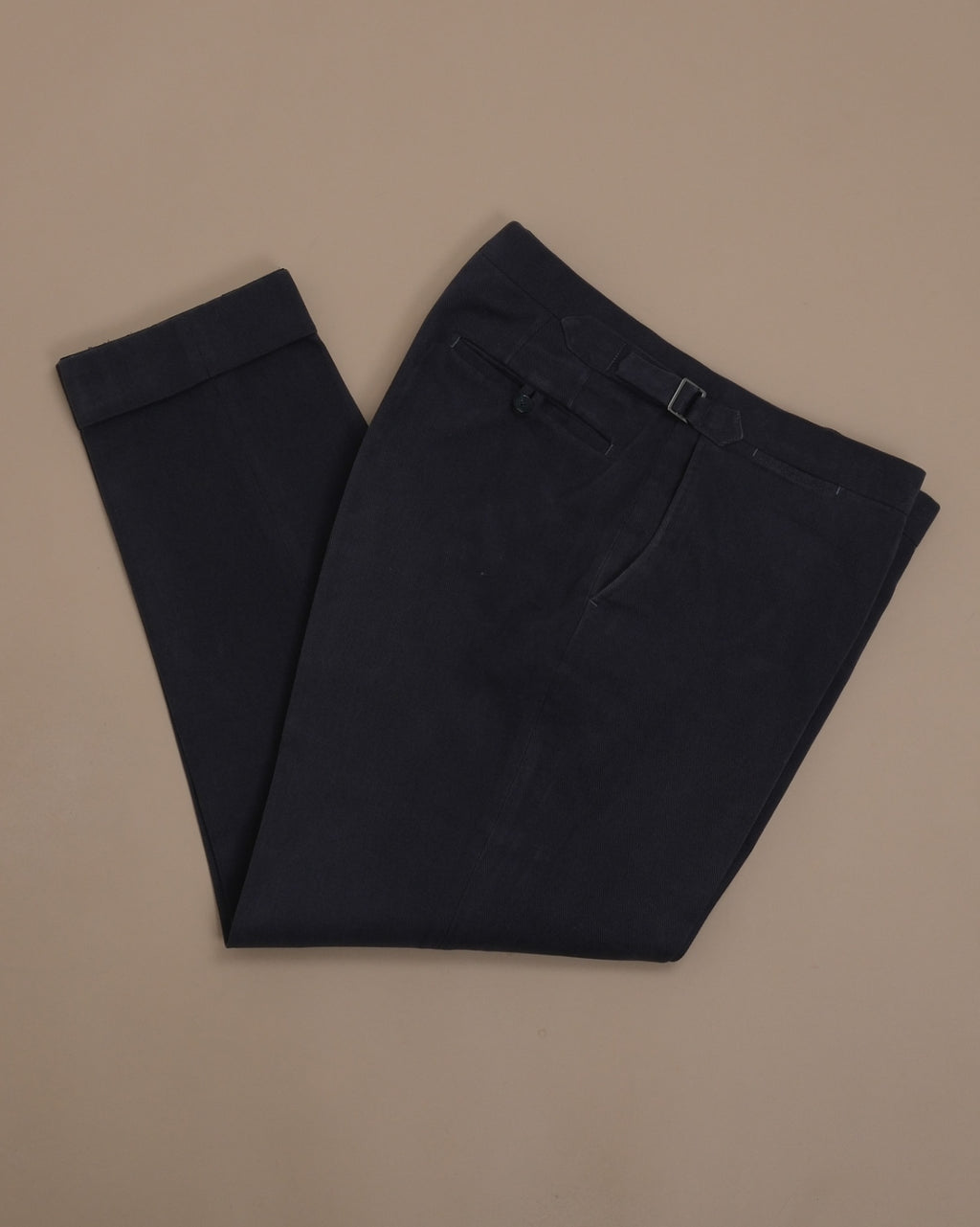 Navy Cotton Twill Trousers