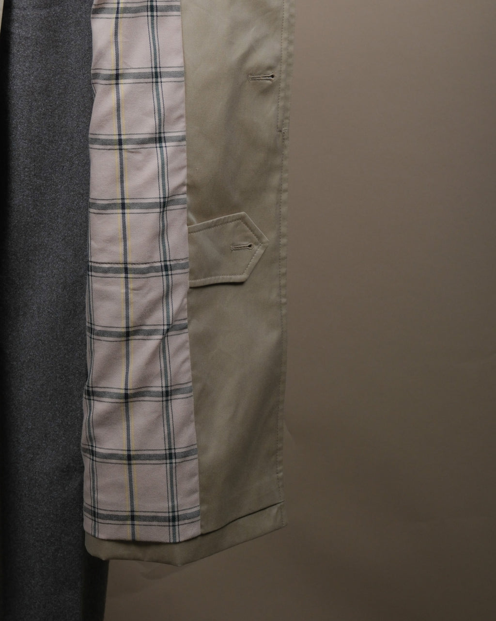 Beige Cotton Gabardine Raglan Raincoat