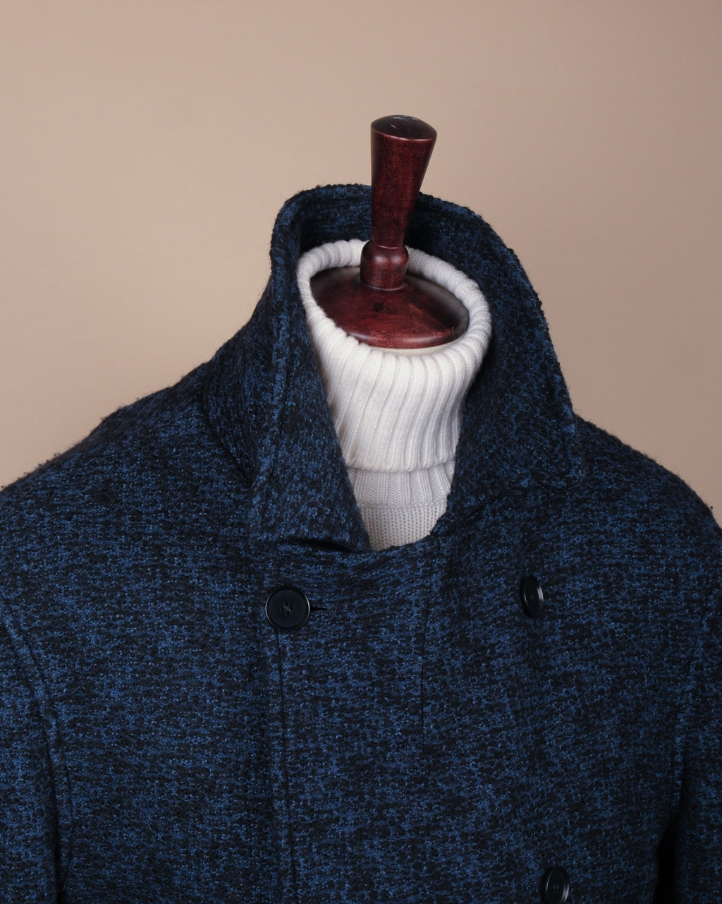 Navy Melange Knitted DB. Peacoat