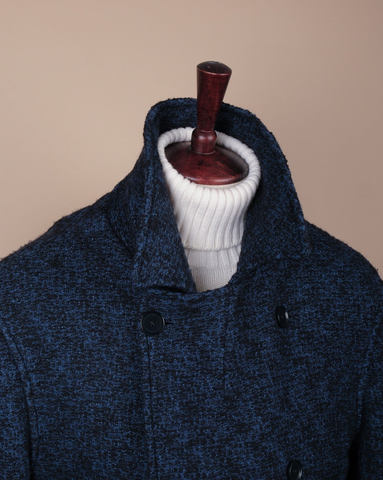 Navy Melange Knitted DB. Peacoat