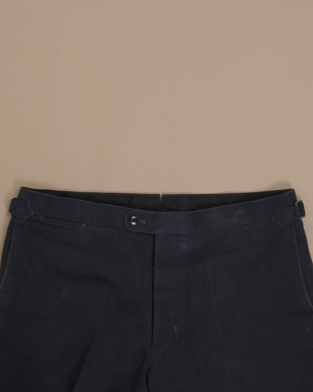 Navy Cotton Twill Trousers