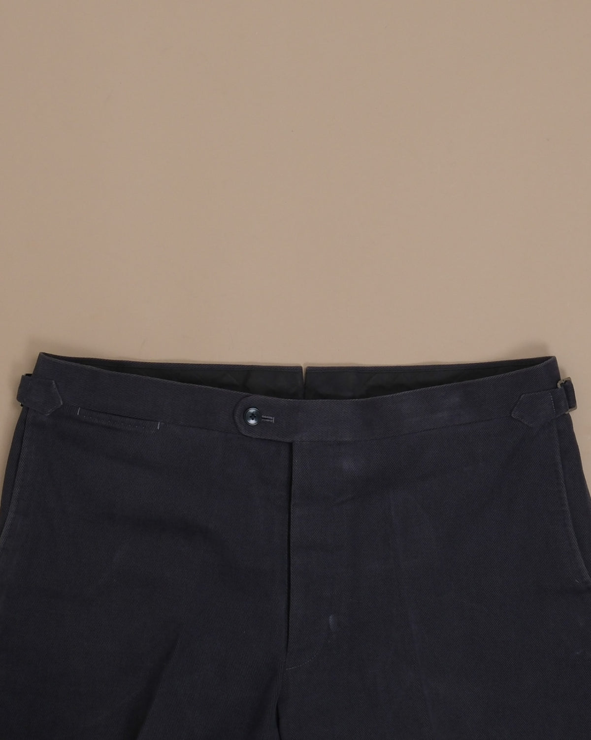 Navy Cotton Twill Trousers