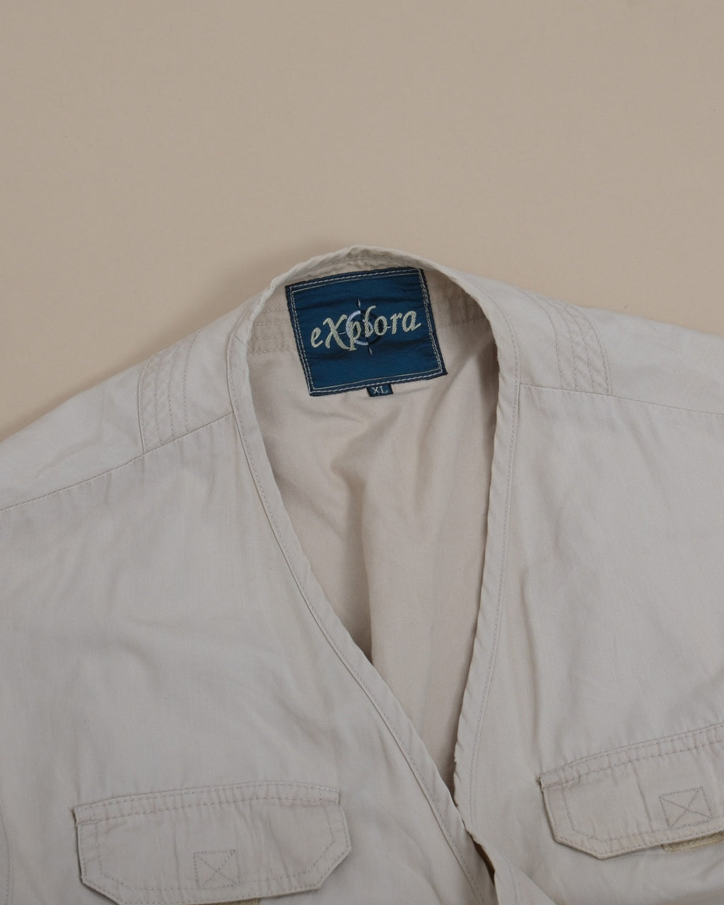 Beige Light-wight Cotton Utility Vest