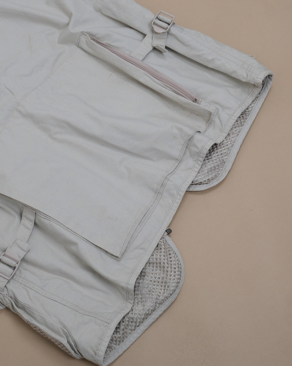 Stone Beige Cotton Utility Vest
