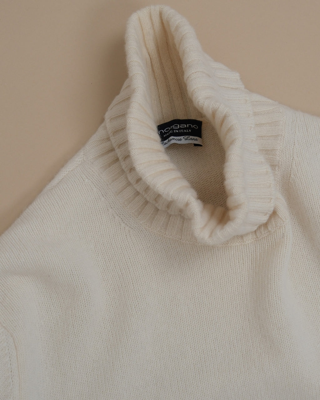 Cream Virgin Wool/Cashmere Rollneck