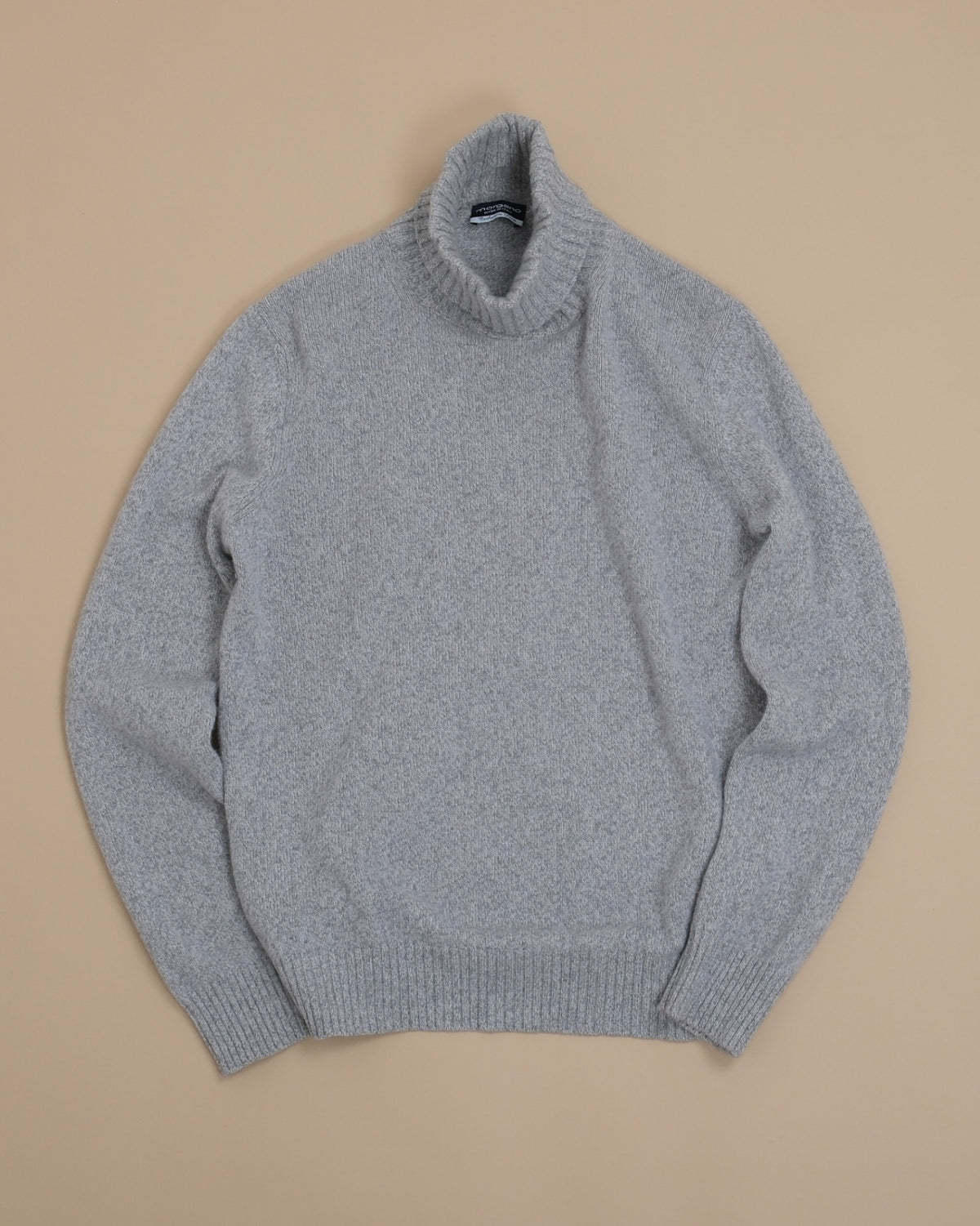 Grey Melange Virgin Wool/Cashmere Rollneck