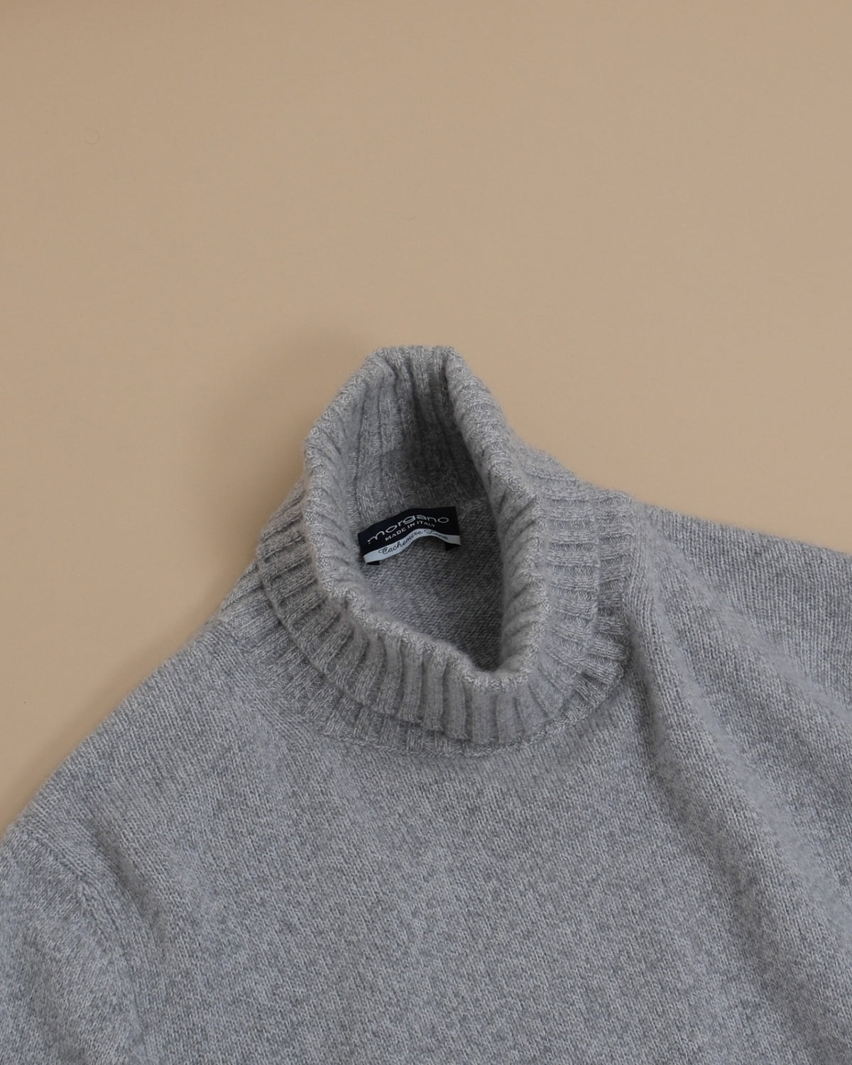Grey Melange Virgin Wool/Cashmere Rollneck