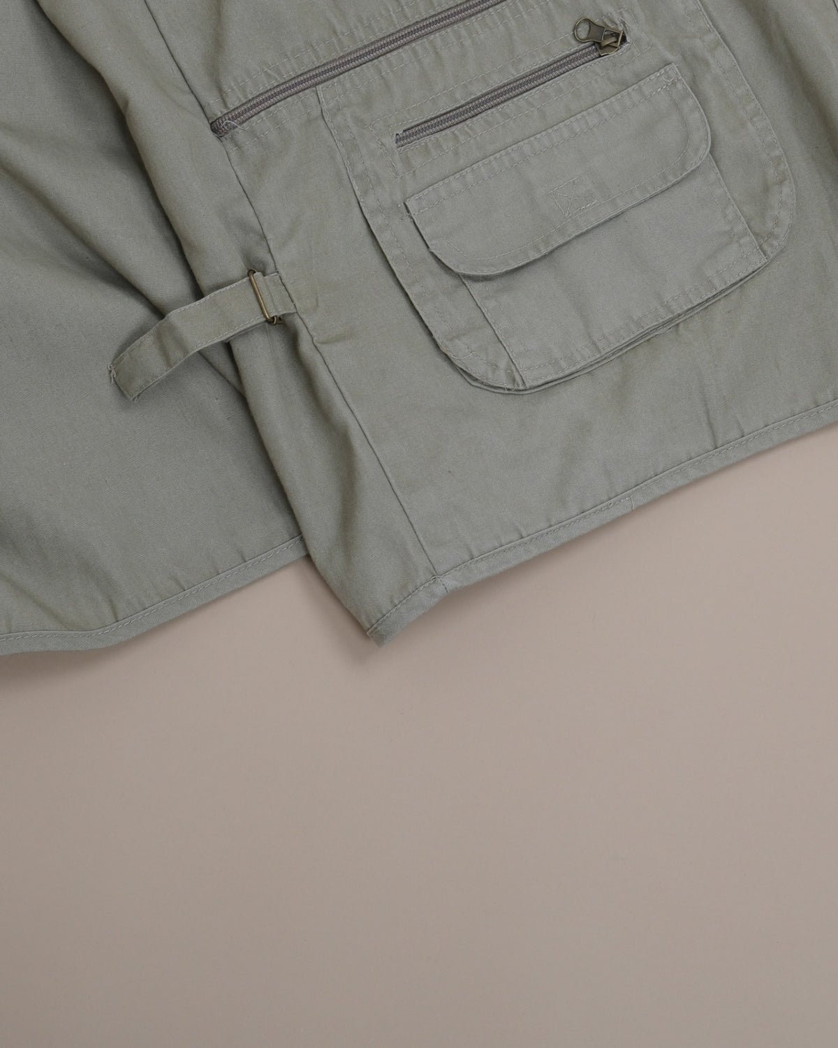 Khaki Green Light-Weight Cotton Utility Vest