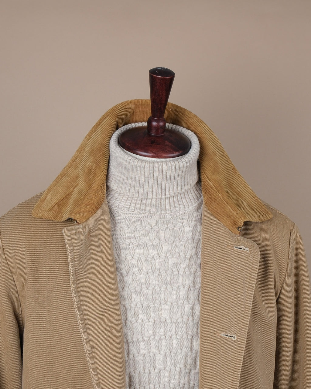 Warm Beige Twill Sporting Coat