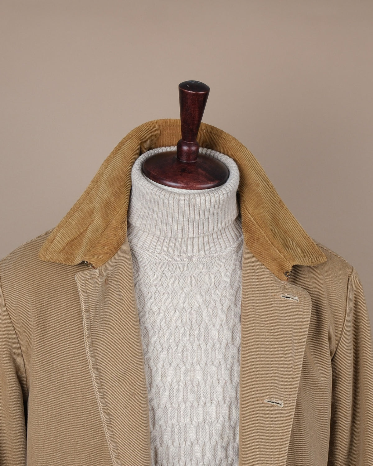 Warm Beige Twill Sporting Coat