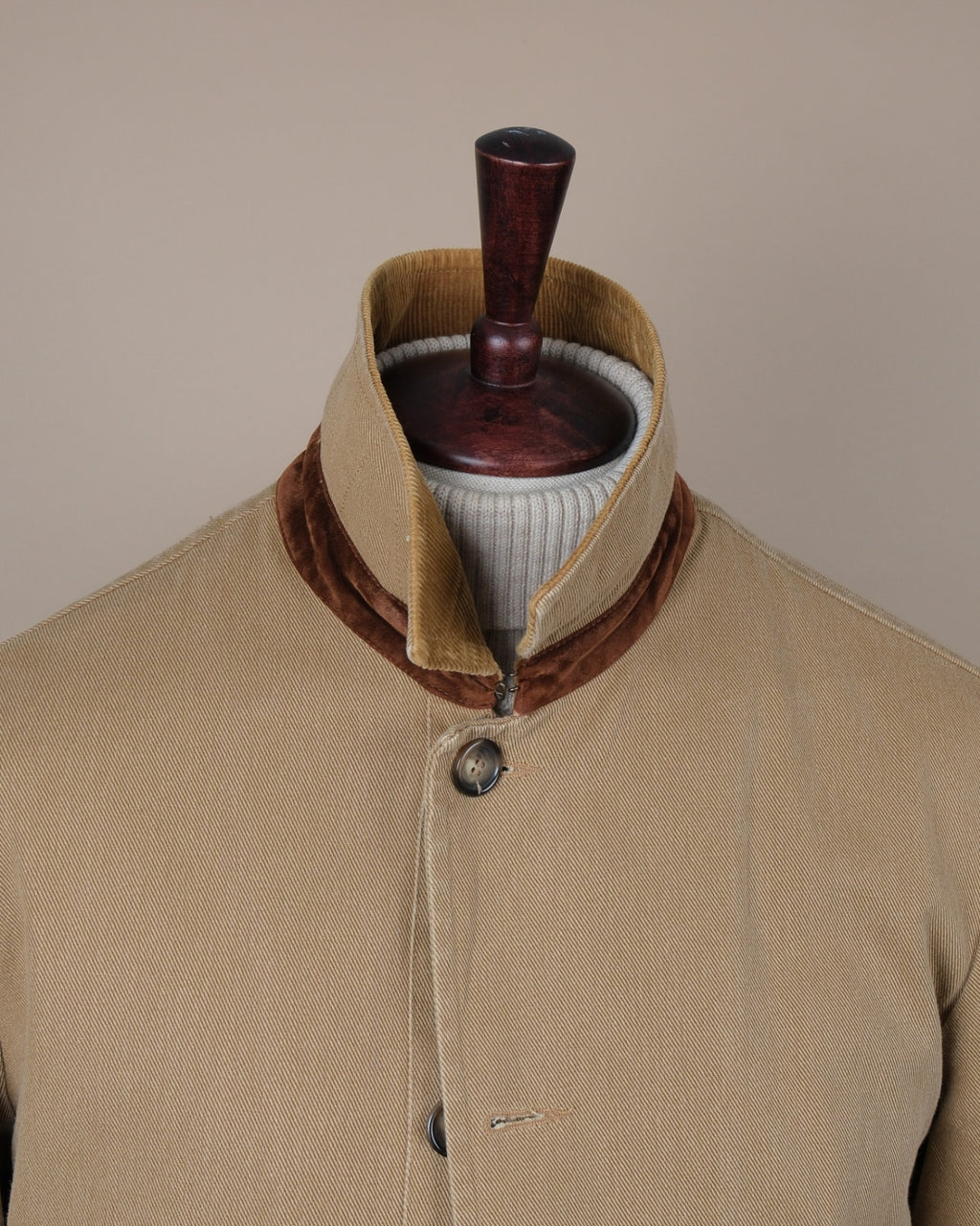 Warm Beige Twill Sporting Coat