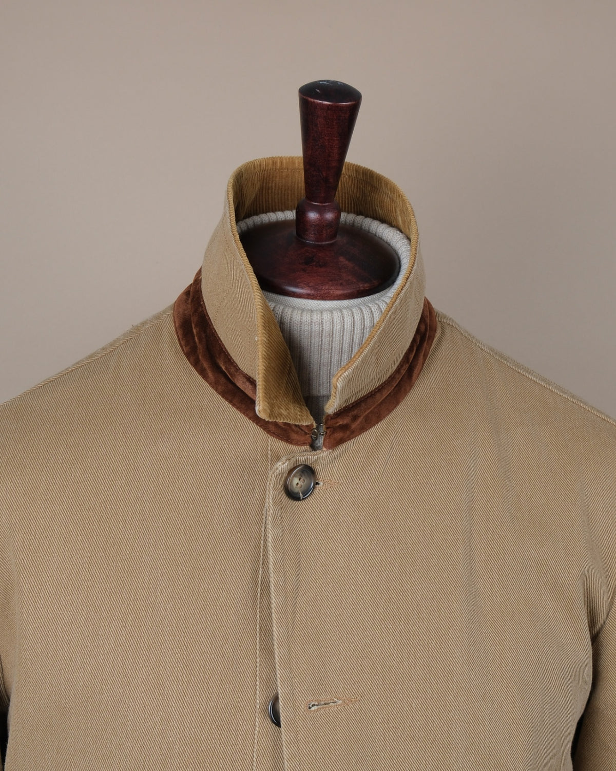Warm Beige Twill Sporting Coat