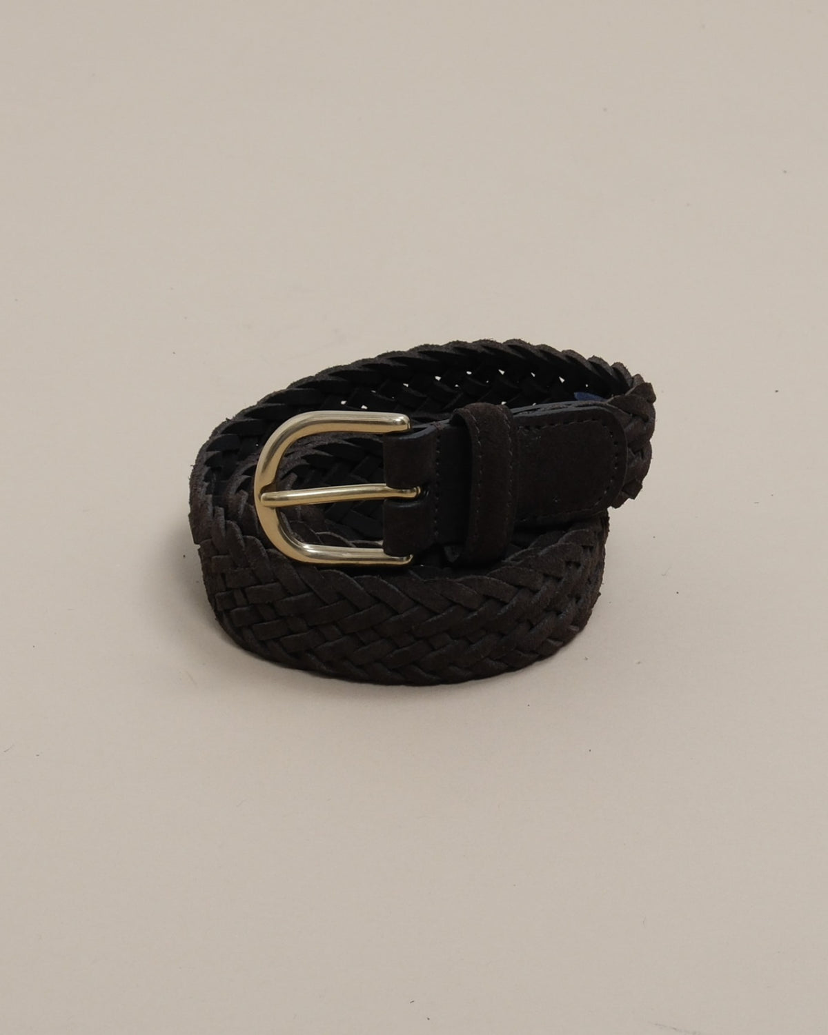 Dark Brown Suede Braided 30mm Belt