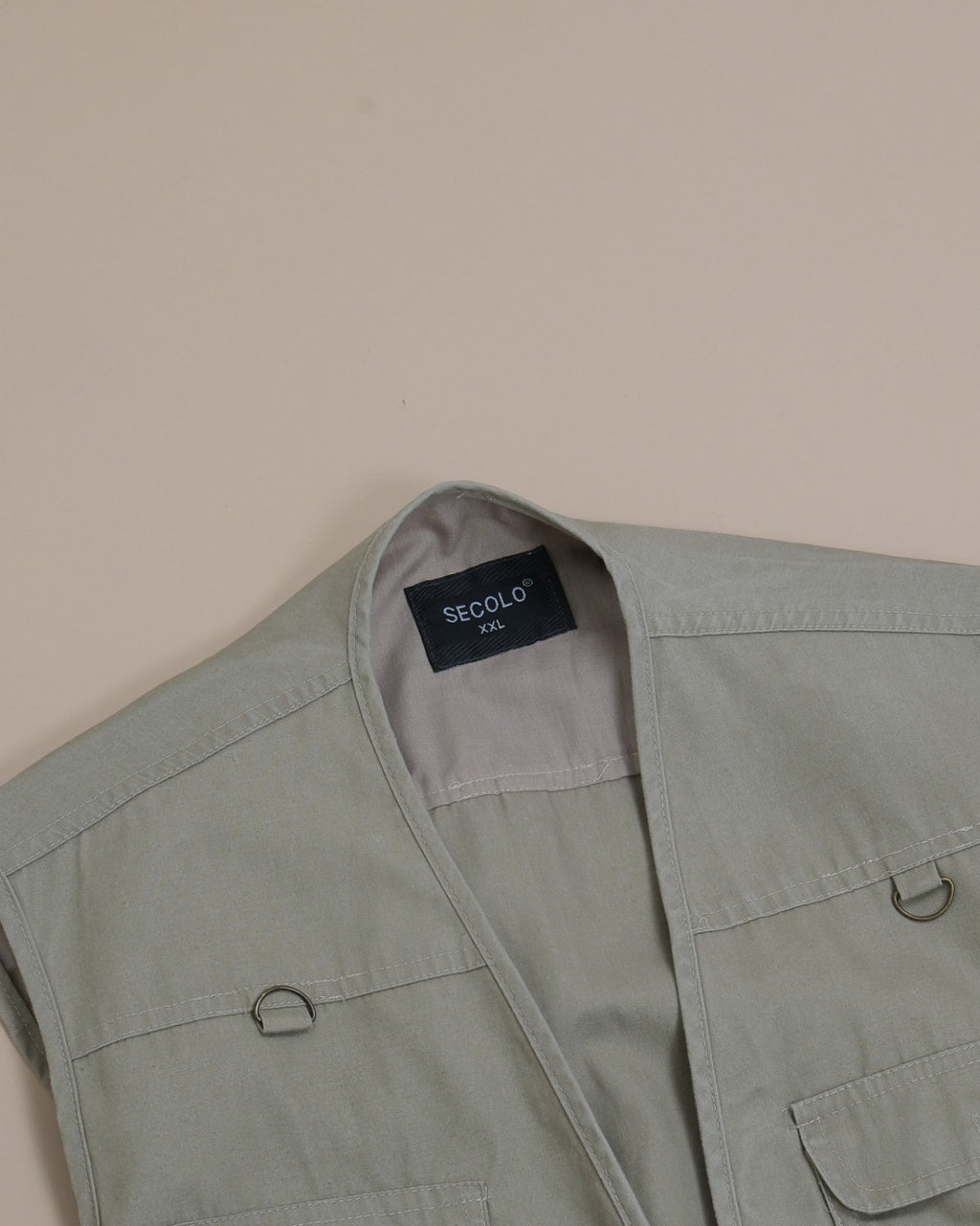 Khaki Green Light-Weight Cotton Utility Vest