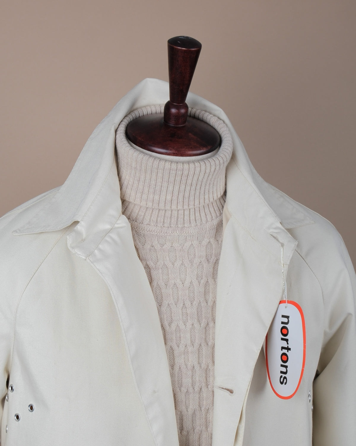 Light Beige Rubberised Rayon Raglan Raincoat
