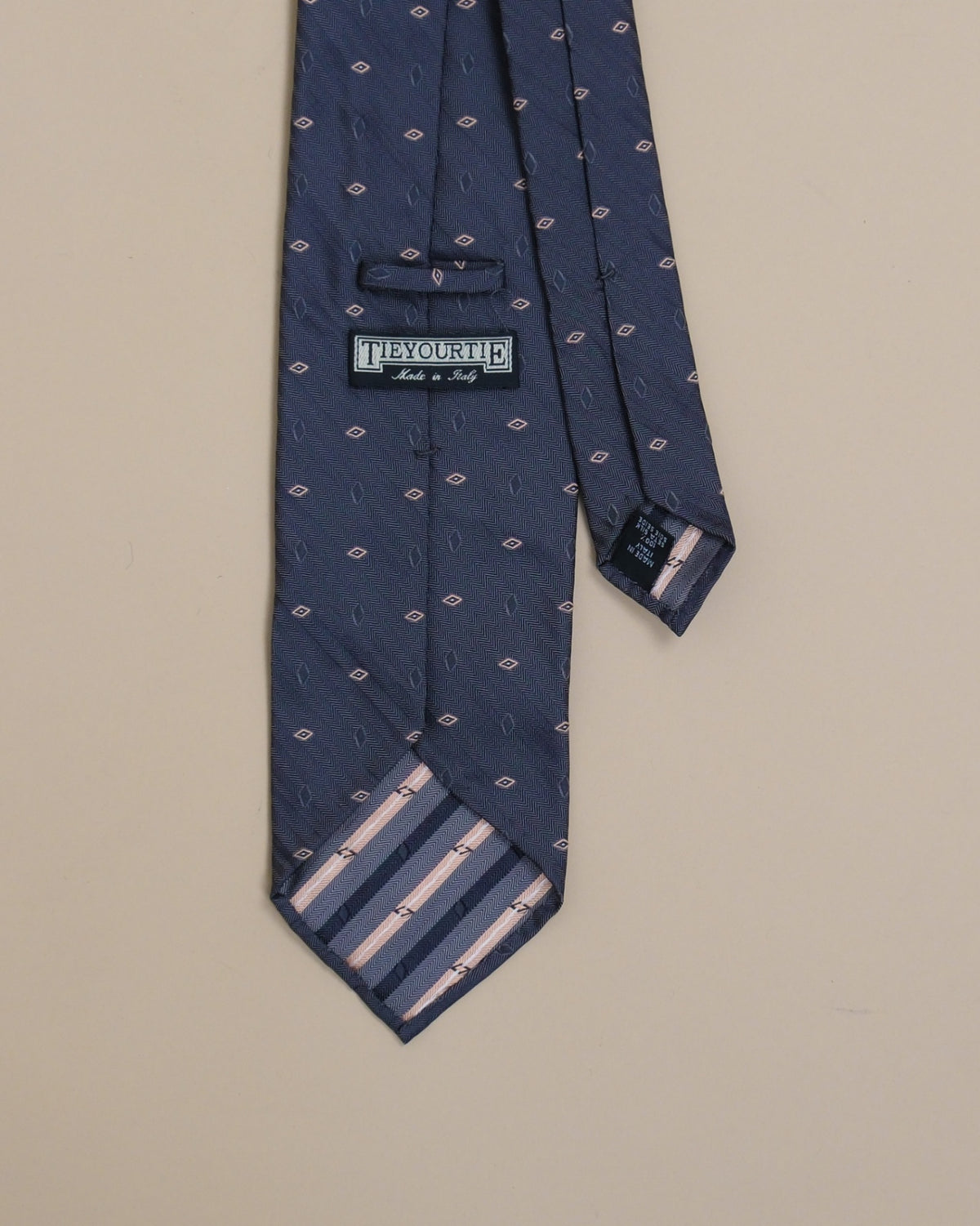 Slate Herringbone Silk Lozenge Tie