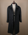 Dark Grey Herringbone Tweed Raglan Coat