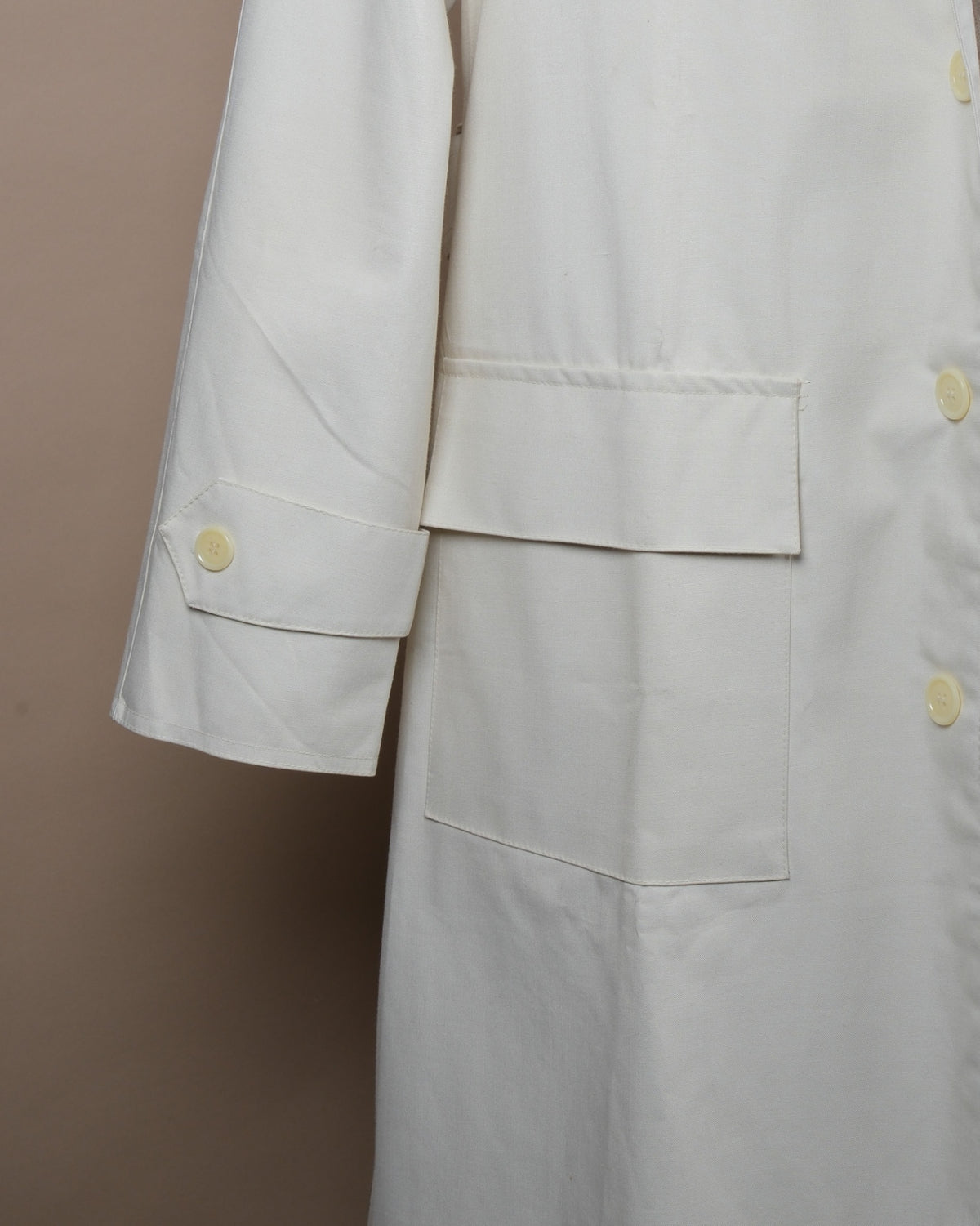 Light Beige Rubberised Rayon Raglan Raincoat