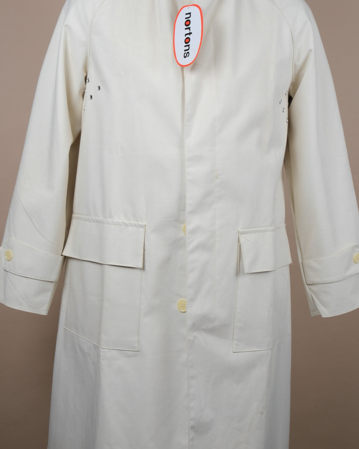 Light Beige Rubberised Rayon Raglan Raincoat