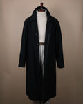 Black Virgin Wool/Nylon/Cashmere Raglan Coat
