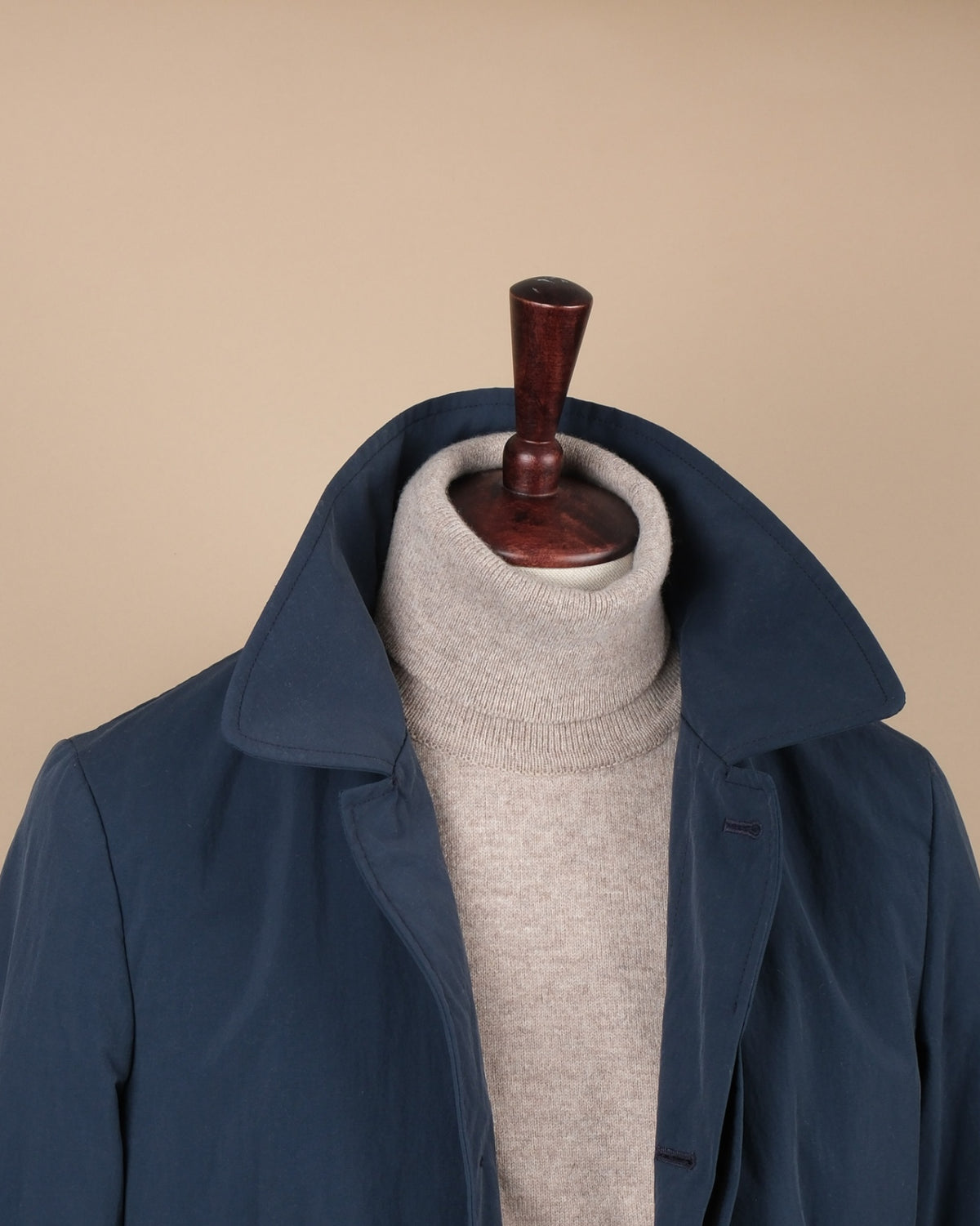 Navy Cotton Car Coat