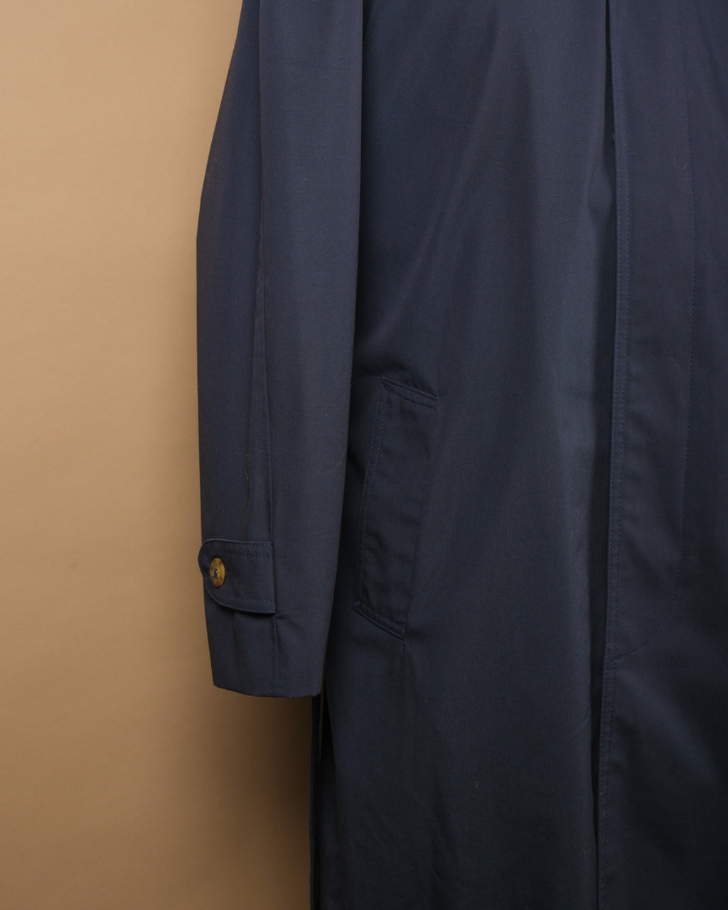 Navy Belted Raglan Coat