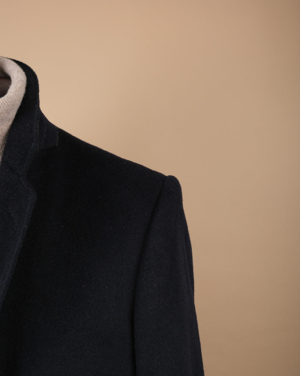 Navy Wool/Nylon Overcoat