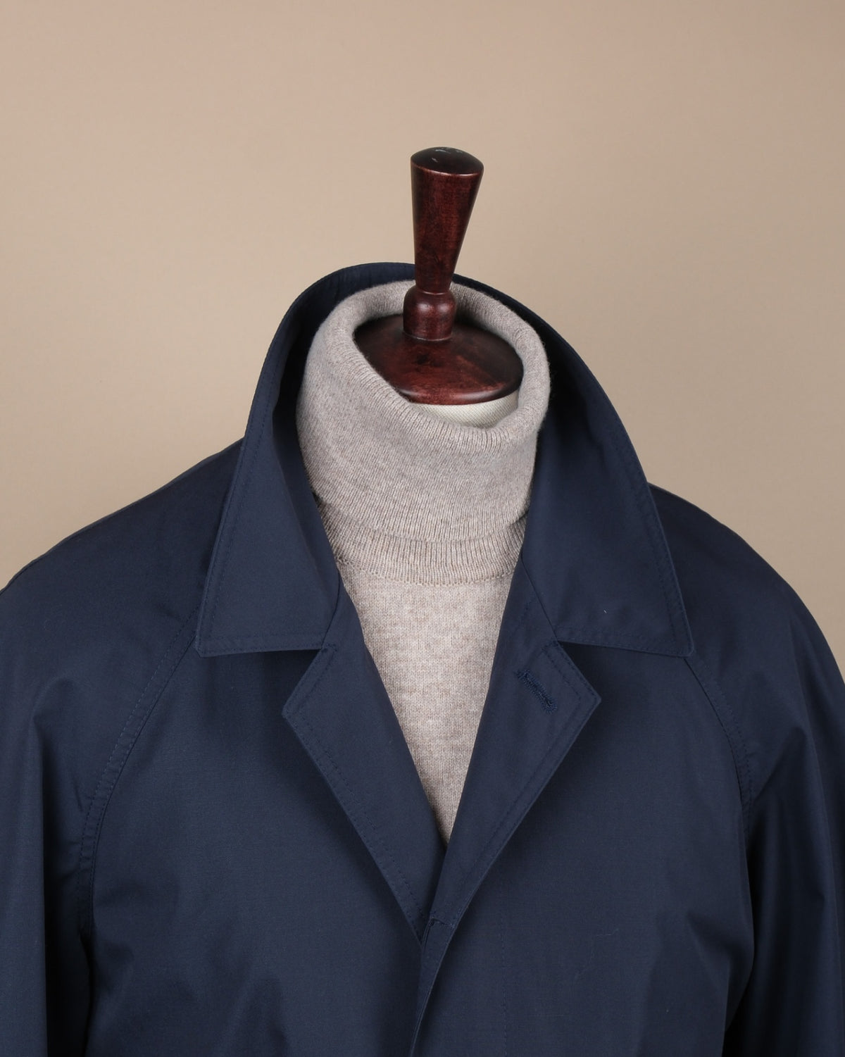 Navy Belted Raglan Coat
