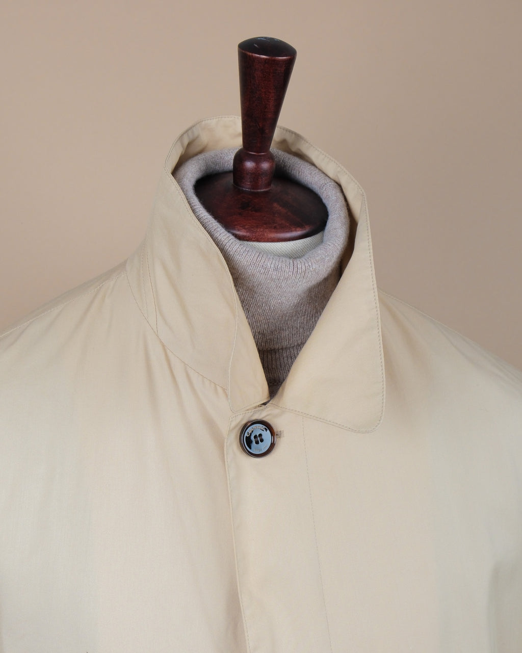Beige Cotton/Silk Light-Weight Car Coat
