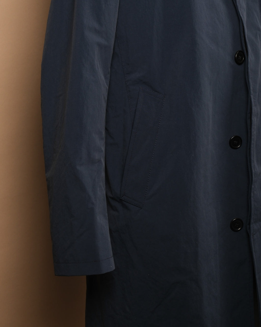 Navy Cotton Car Coat