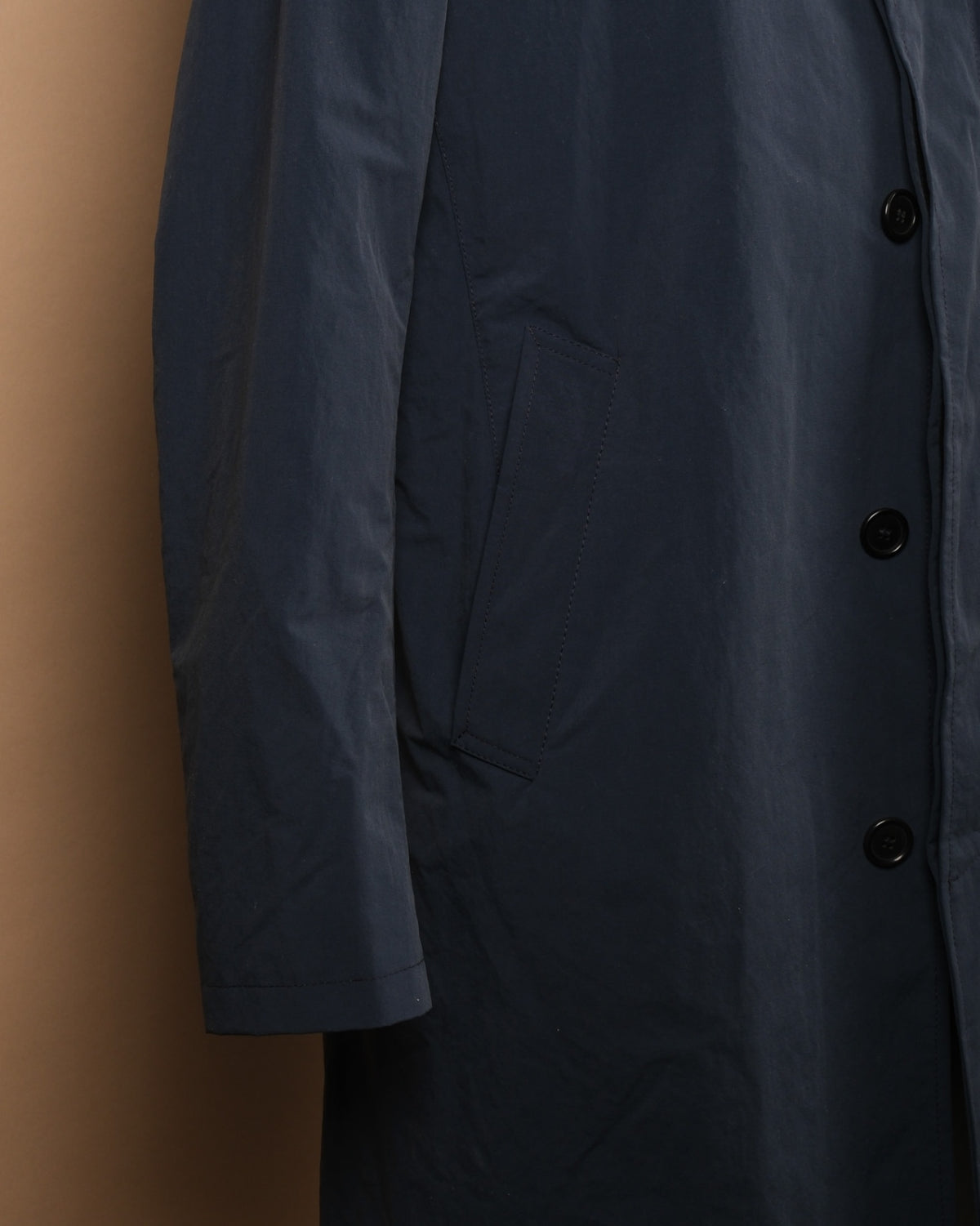 Navy Cotton Car Coat