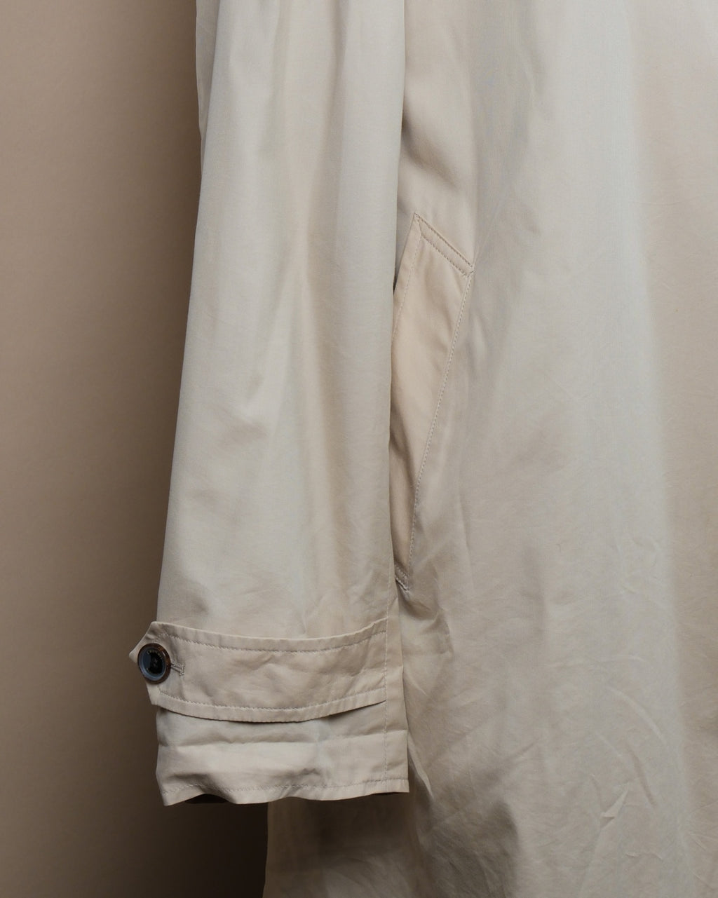 Beige Cotton/Silk Light-Weight Car Coat