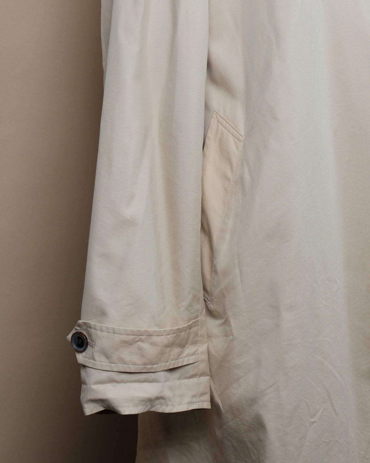 Beige Cotton/Silk Light-Weight Car Coat