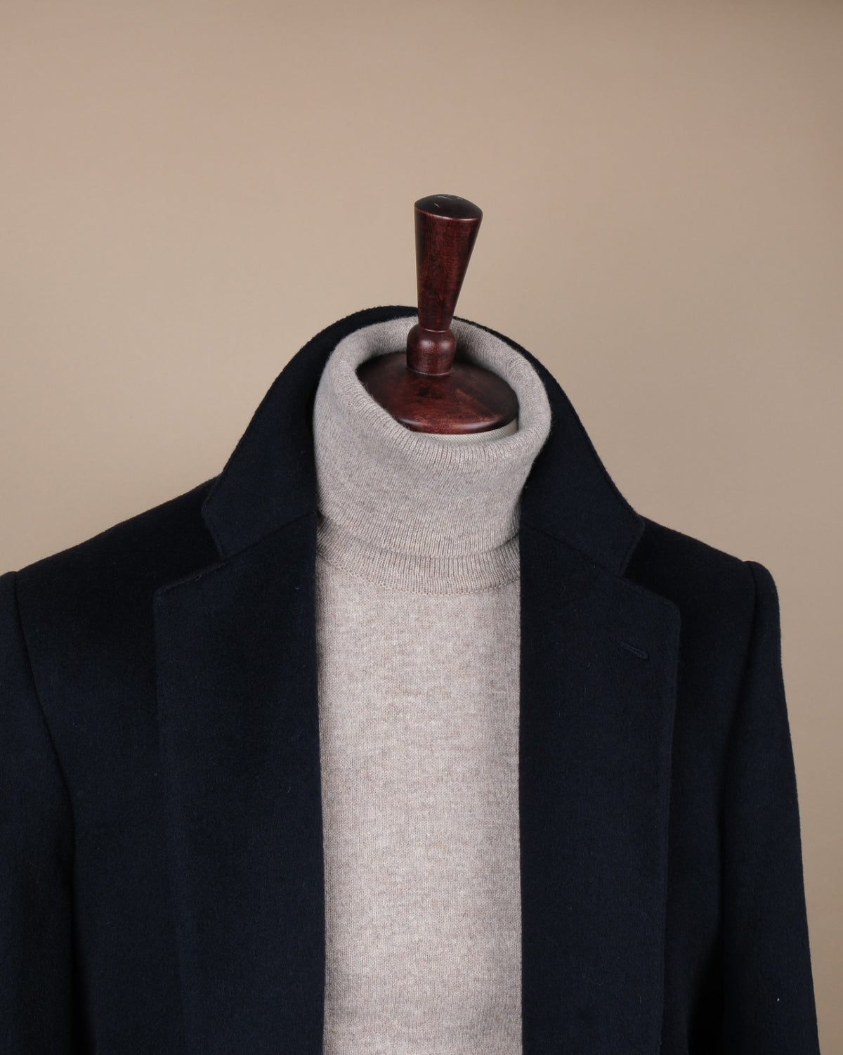 Navy Wool/Nylon Overcoat
