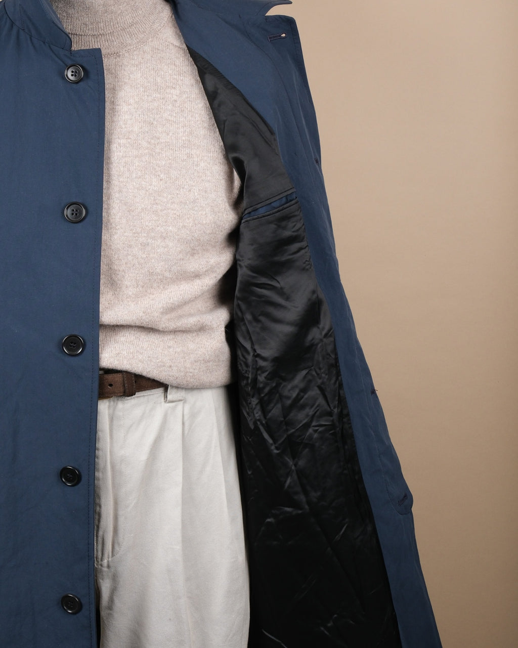 Navy Cotton Car Coat