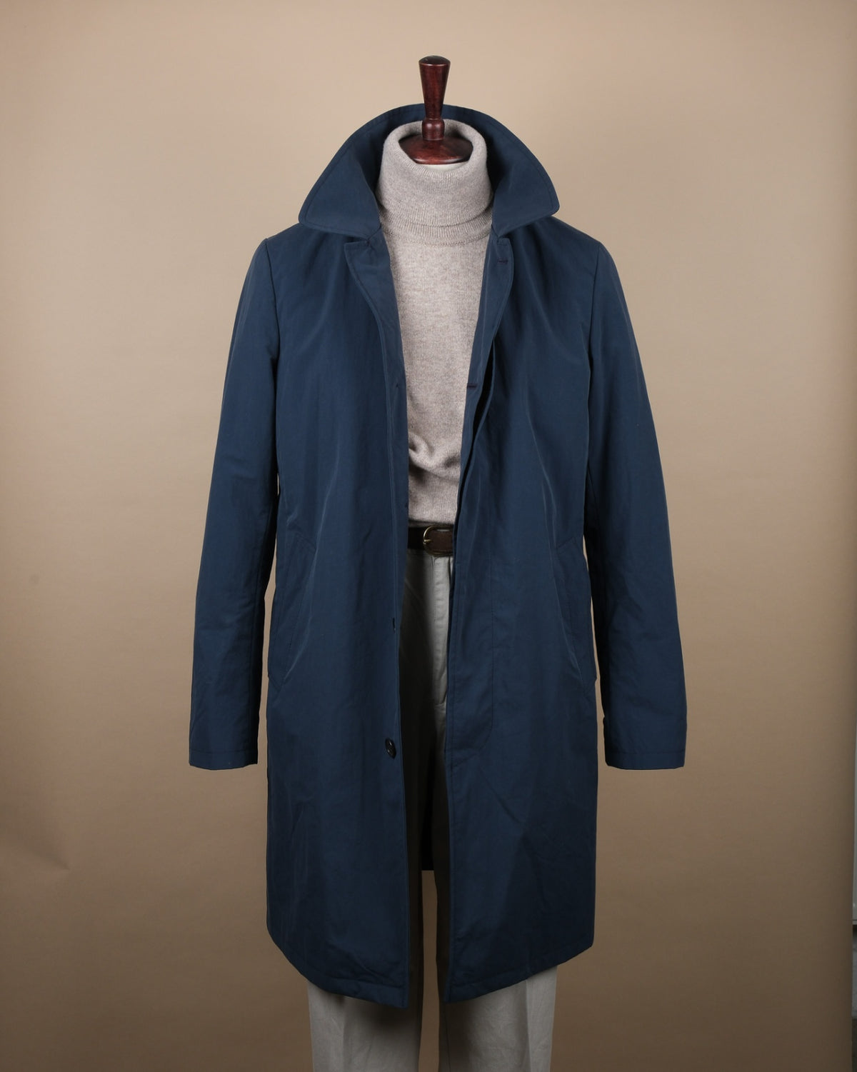 Navy Cotton Car Coat