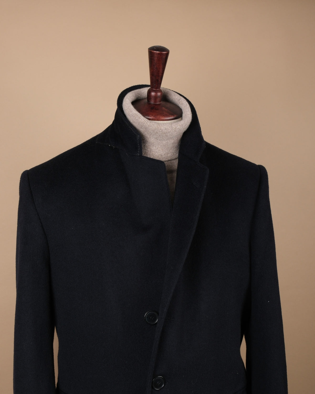 Navy Wool/Nylon Overcoat