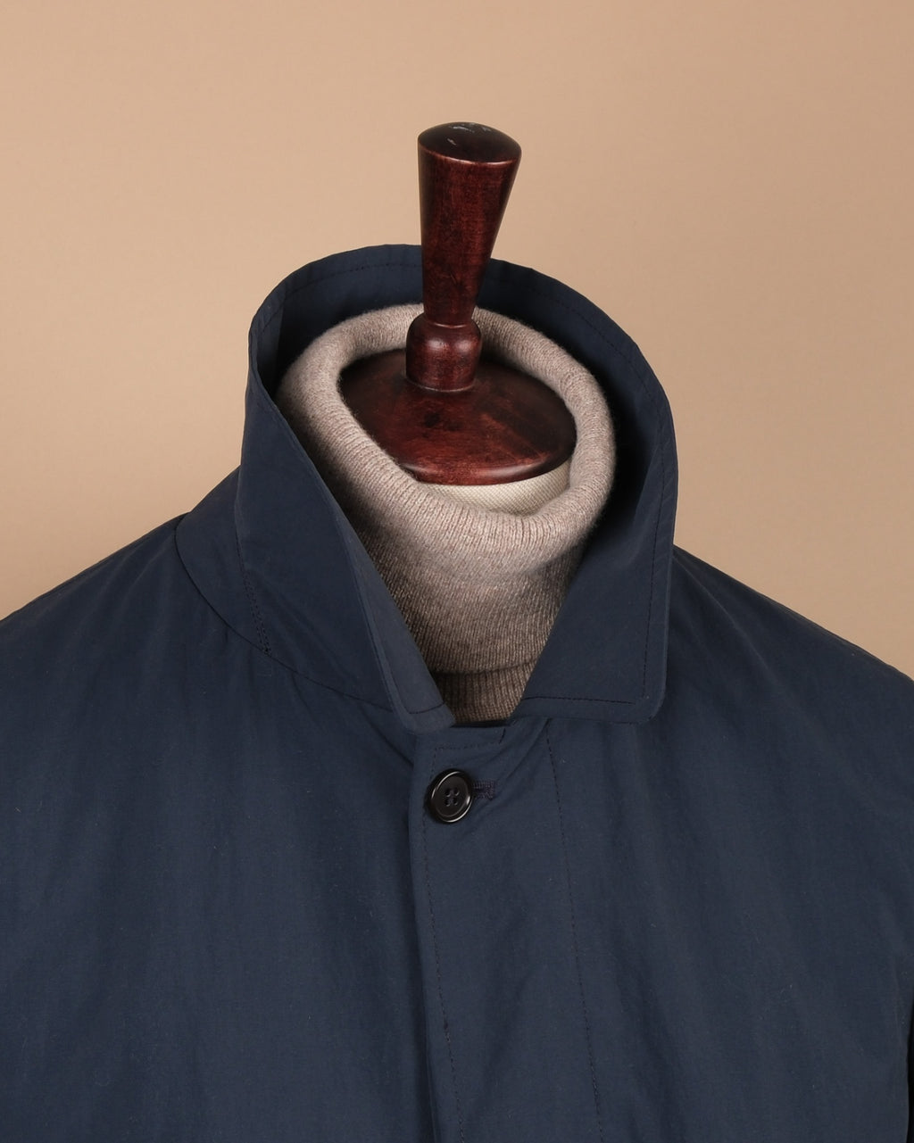 Navy Cotton Car Coat