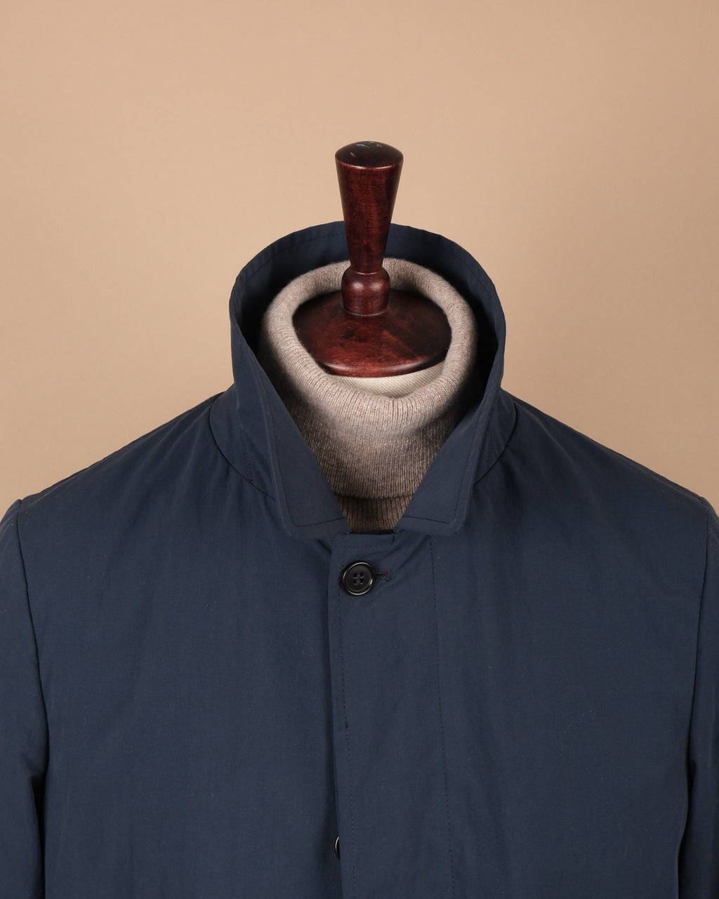 Navy Cotton Car Coat