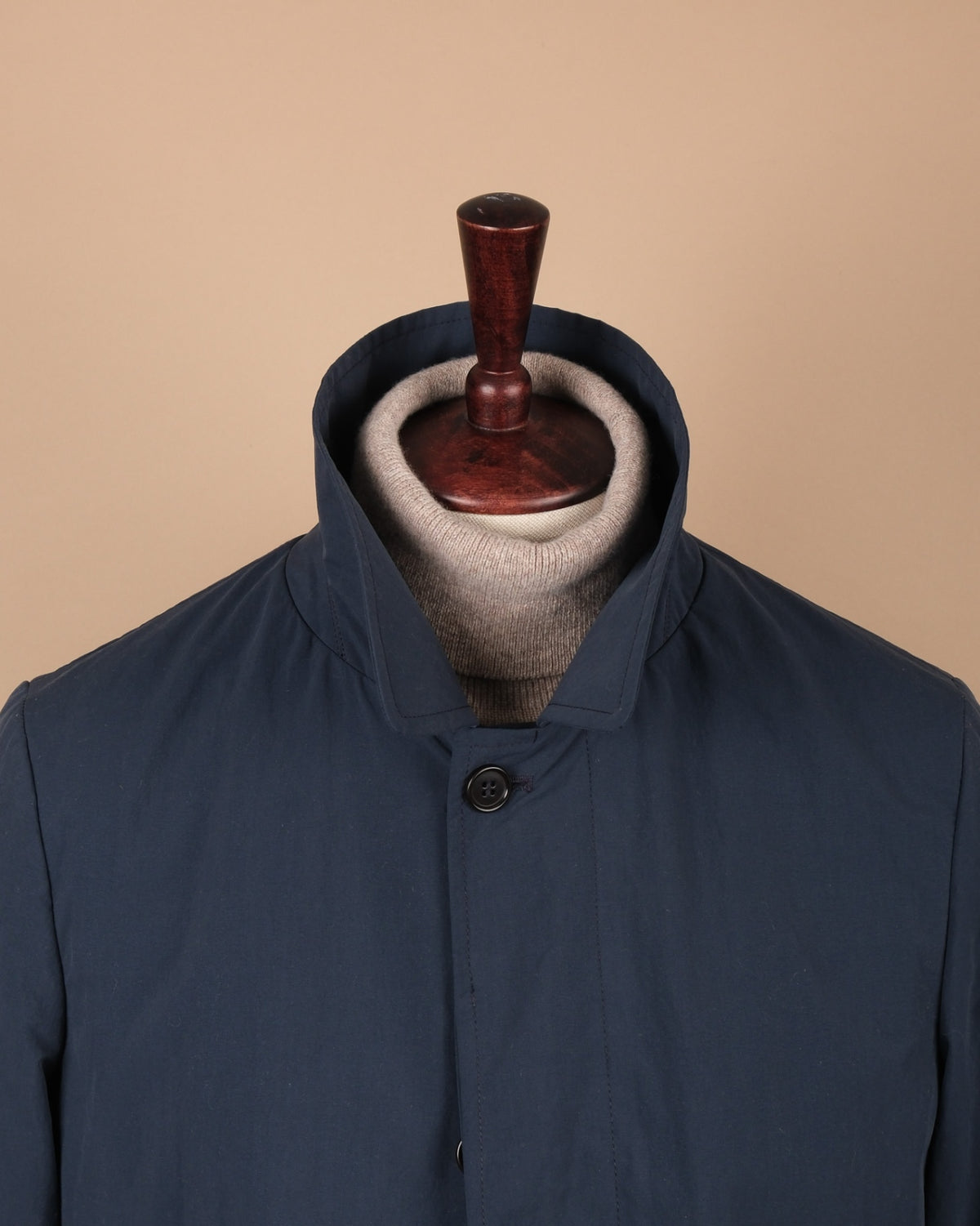 Navy Cotton Car Coat
