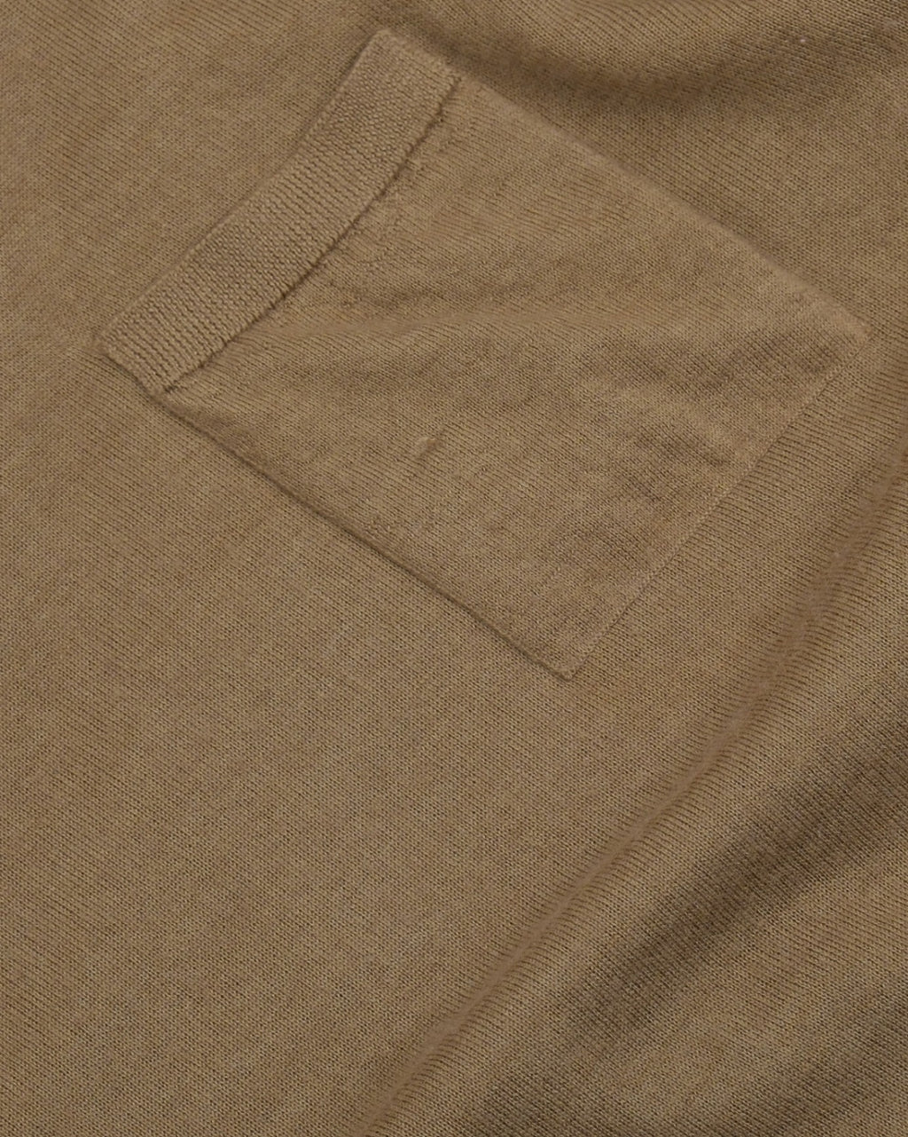 Camel Cashmere/Silk Short-Sleeve Crewneck